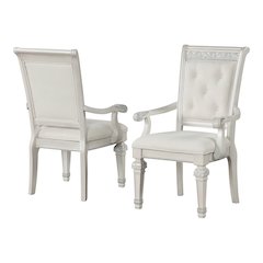 Amelie Ivory Upholstered Dining Arm Chair (Set of 2)