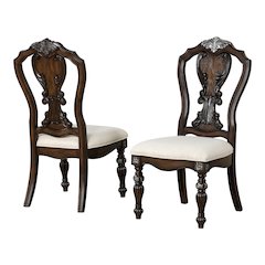 Giselle Dark Brown Upholstered Dining Side Chair (Set of 2)