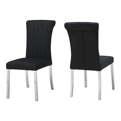 Stellas Stainless Steel Upholstered Side Chairs (Set of 2)
