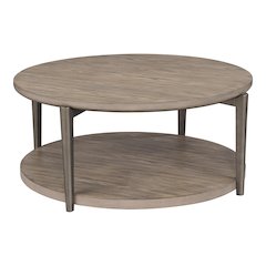Tayen Modern Natural Round Coffee Table with Casters