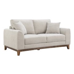 Naria Chenille Soft Track Arm Loveseat with Throw Pillows