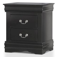 Toni Transitional Wood 2-Drawer Nightstand in Black