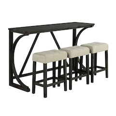 Idola Wood 4-Piece Counter Dining Table Set in Brown