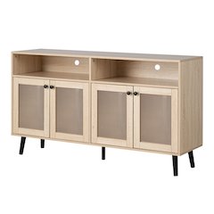 Evans Natural Wood 56-inch TV Stand with 4-Door