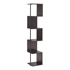 Cirion Modern Wood 5-Shelf Corner Bookcase