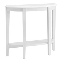 Eski Wood Console Table with Bottom Shelf in White
