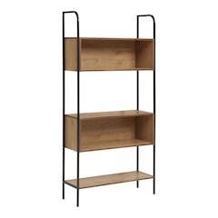 Milan Distressed Oak Accent Bookcase with 5 Shelves