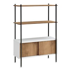 Milan White and Distressed Oak 3-Shelf Accent Bookcase