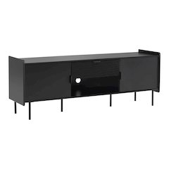 Rainer Modern Black TV Stand with Drawer and Doors
