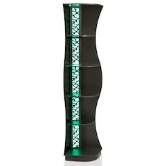 Wilton Contemporary 5-Shelf Corner Bookcase with LED Light