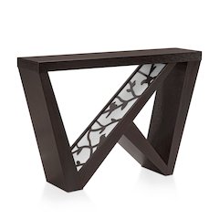 Wyll Contemporary Indoor LED Wood Console Table with Remote