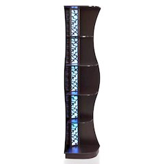 Wilton Contemporary 5-Shelf Corner Bookcase with LED Light