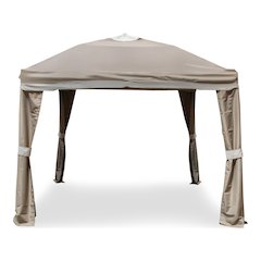 Naj 10' Pop-Up Outdoor Brown Fabric Gazebo with Wind Vent