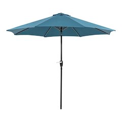 Ella 9' Outdoor Metal Round Patio Sherpa Umbrella with Base