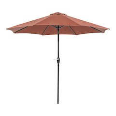 Ella 9' Outdoor Metal Round Patio Sherpa Umbrella with Base