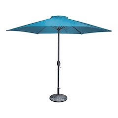 Cain Fabric 9' Outdoor Umbrella in Blue with Base Included
