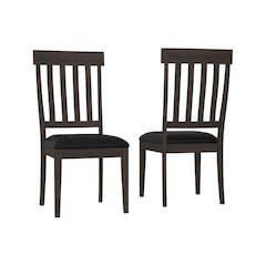 Mariposa Slatback Side Chair, with Upholstered Seat (2 pack), Warm Gray