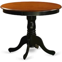 Antique Table 36" Round with Black and Cherry Finish