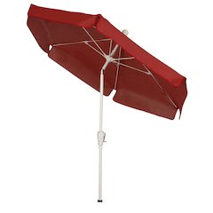 7.5' Hex Garden Tilt Umbrella 6 Rib Crank In Red Vinyl Coated Weave