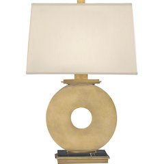 Tic-Tac-Toe Table Lamp in Natural Brass Color