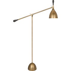 Ledger Floor Lamp in Warm Brass Color