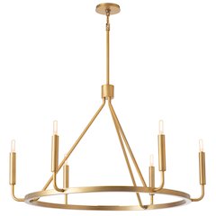 Mavisten Edition Carbonia Chandelier in Lacquered Burnished Brass Color