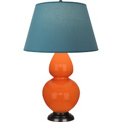 Pumpkin Double Gourd Table Lamp in Pumpkin Glazed Ceramic Color