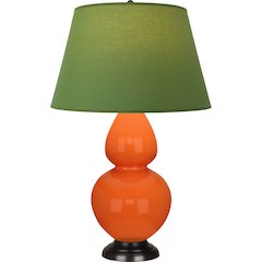 Pumpkin Double Gourd Table Lamp in Pumpkin Glazed Ceramic Color