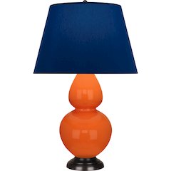 Pumpkin Double Gourd Table Lamp in Pumpkin Glazed Ceramic Color