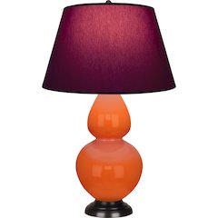 Pumpkin Double Gourd Table Lamp in Pumpkin Glazed Ceramic Color