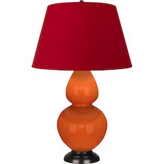 Pumpkin Double Gourd Table Lamp in Pumpkin Glazed Ceramic Color