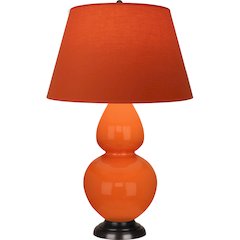 Pumpkin Double Gourd Table Lamp in Pumpkin Glazed Ceramic Color