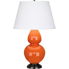 Pumpkin Double Gourd Table Lamp in Pumpkin Glazed Ceramic Color