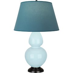 Baby Blue Double Gourd Table Lamp in Baby Blue Glazed Ceramic Color