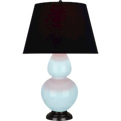 Baby Blue Double Gourd Table Lamp in Baby Blue Glazed Ceramic Color