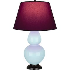 Baby Blue Double Gourd Table Lamp in Baby Blue Glazed Ceramic Color