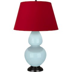 Baby Blue Double Gourd Table Lamp in Baby Blue Glazed Ceramic Color