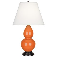 Pumpkin Small Double Gourd Accent Lamp in Pumpkin Glazed Ceramic Color