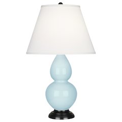 Baby Blue Small Double Gourd Accent Lamp in Baby Blue Glazed Ceramic Color