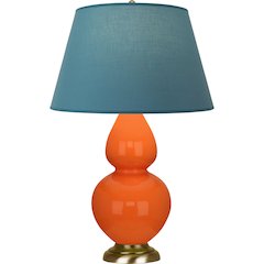 Pumpkin Double Gourd Table Lamp in Pumpkin Glazed Ceramic Color