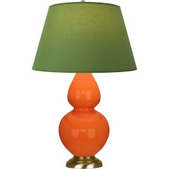 Pumpkin Double Gourd Table Lamp in Pumpkin Glazed Ceramic Color