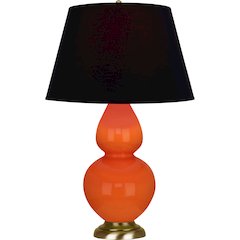 Pumpkin Double Gourd Table Lamp in Pumpkin Glazed Ceramic Color