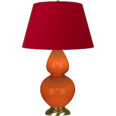 Pumpkin Double Gourd Table Lamp in Pumpkin Glazed Ceramic Color