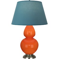 Pumpkin Double Gourd Table Lamp in Pumpkin Glazed Ceramic Color