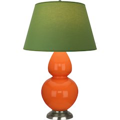 Pumpkin Double Gourd Table Lamp in Pumpkin Glazed Ceramic Color