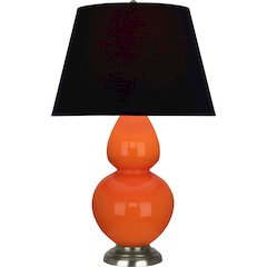 Pumpkin Double Gourd Table Lamp in Pumpkin Glazed Ceramic Color