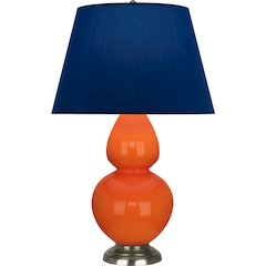 Pumpkin Double Gourd Table Lamp in Pumpkin Glazed Ceramic Color