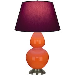 Pumpkin Double Gourd Table Lamp in Pumpkin Glazed Ceramic Color