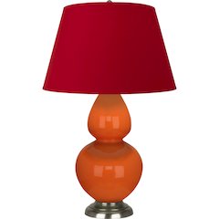 Pumpkin Double Gourd Table Lamp in Pumpkin Glazed Ceramic Color