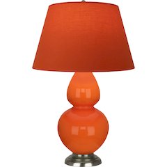 Pumpkin Double Gourd Table Lamp in Pumpkin Glazed Ceramic Color